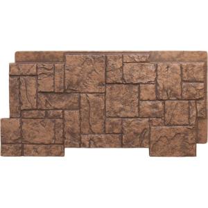 imageEkena Millwork 49quotW x 24 12quotH x 1 14quotD Castle Rock Stacked Stone StoneWall Faux Stone Siding Panel Canyon BrownSedona