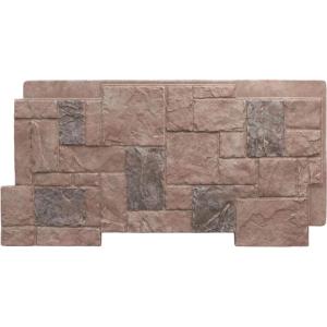 imageEkena Millwork 49quotW x 24 12quotH x 1 14quotD Castle Rock Stacked Stone StoneWall Faux Stone Siding Panel Canyon BrownShasta