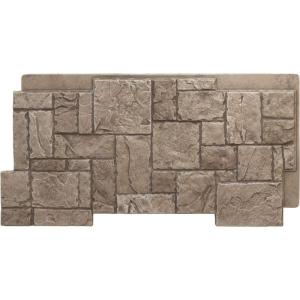 imageEkena Millwork 49quotW x 24 12quotH x 1 14quotD Castle Rock Stacked Stone StoneWall Faux Stone Siding Panel Canyon BrownSoft Ash