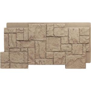 imageEkena Millwork 49quotW x 24 12quotH x 1 14quotD Castle Rock Stacked Stone StoneWall Faux Stone Siding Panel Canyon BrownValley Spring