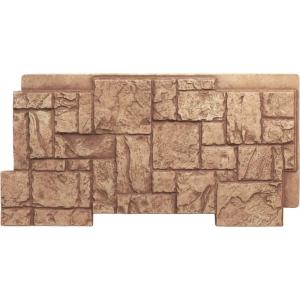 imageEkena Millwork 49quotW x 24 12quotH x 1 14quotD Castle Rock Stacked Stone StoneWall Faux Stone Siding Panel Canyon BrownWheat Field
