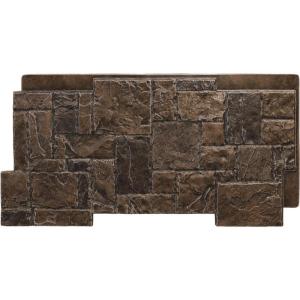 imageEkena Millwork 49quotW x 24 12quotH x 1 14quotD Castle Rock Stacked Stone StoneWall Faux Stone Siding Panel Canyon BrownWillow Peak