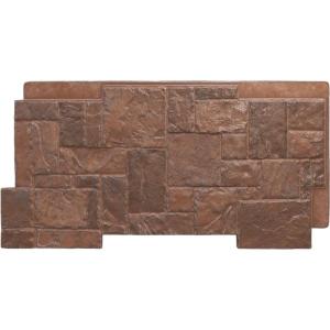 imageEkena Millwork 49quotW x 24 12quotH x 1 14quotD Castle Rock Stacked Stone StoneWall Faux Stone Siding Panel Canyon BrownYork Town