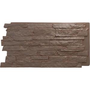 imageEkena Millwork 49quotW x 25 12quotH x 1 14quotD Acadia Ledge Stacked Stone StoneWall Faux Stone Siding Panel SandstoneAutumn Bronze