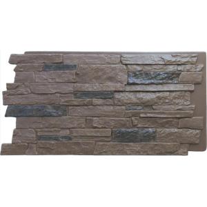 imageEkena Millwork 49quotW x 25 12quotH x 1 14quotD Acadia Ledge Stacked Stone StoneWall Faux Stone Siding Panel SandstoneCanyon Brown