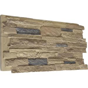 imageEkena Millwork 49quotW x 25 12quotH x 1 14quotD Acadia Ledge Stacked Stone StoneWall Faux Stone Siding Panel SandstoneColfax