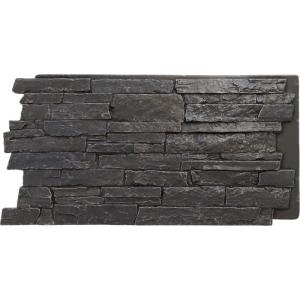 imageEkena Millwork 49quotW x 25 12quotH x 1 14quotD Acadia Ledge Stacked Stone StoneWall Faux Stone Siding Panel SandstoneDark River