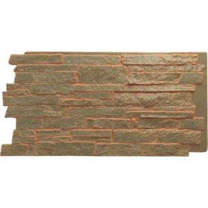 imageEkena Millwork 49quotW x 25 12quotH x 1 14quotD Acadia Ledge Stacked Stone StoneWall Faux Stone Siding Panel SandstoneIron Mill