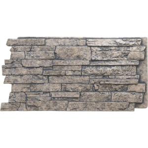 imageEkena Millwork 49quotW x 25 12quotH x 1 14quotD Acadia Ledge Stacked Stone StoneWall Faux Stone Siding Panel SandstoneLinen Graphite