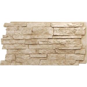 imageEkena Millwork 49quotW x 25 12quotH x 1 14quotD Acadia Ledge Stacked Stone StoneWall Faux Stone Siding Panel SandstoneSandstone