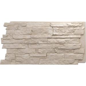 imageEkena Millwork 49quotW x 25 12quotH x 1 14quotD Acadia Ledge Stacked Stone StoneWall Faux Stone Siding Panel SandstoneSea Shell