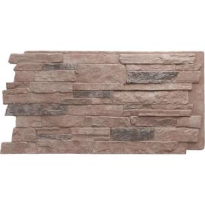 imageEkena Millwork 49quotW x 25 12quotH x 1 14quotD Acadia Ledge Stacked Stone StoneWall Faux Stone Siding Panel SandstoneShasta