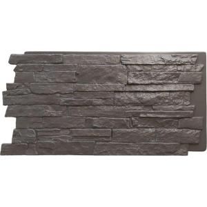 imageEkena Millwork 49quotW x 25 12quotH x 1 14quotD Acadia Ledge Stacked Stone StoneWall Faux Stone Siding Panel SandstoneSlate Gray