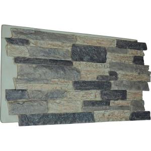 imageEkena Millwork 49quotW x 25 12quotH x 1 14quotD Acadia Ledge Stacked Stone StoneWall Faux Stone Siding Panel SandstoneSmokey Ridge