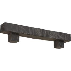 imageEkena Millwork 6quot H x 6quot D x 36quot W Hand Hewn Faux Wood Fireplace Mantel Kit w Alamo Corbels Aged Cedar
