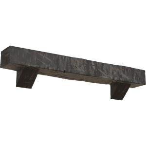 imageEkena Millwork 6quot H x 6quot D x 36quot W Hand Hewn Faux Wood Fireplace Mantel Kit w Breckinridge Corbels Aged Cedar