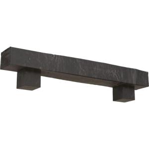 imageEkena Millwork 6quot H x 6quot D x 36quot W Knotty Pine Faux Wood Fireplace Mantel Kit w Alamo Corbels Aged Cedar