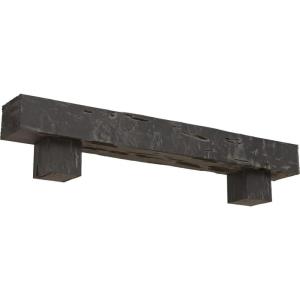 imageEkena Millwork 6quot H x 6quot D x 36quot W Pecky Cypress Faux Wood Fireplace Mantel Kit w Alamo Corbels Aged Cedar