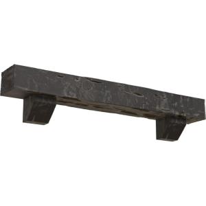 imageEkena Millwork 6quot H x 6quot D x 36quot W Pecky Cypress Faux Wood Fireplace Mantel Kit w Ashford Corbels Aged Cedar