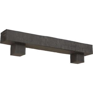 imageEkena Millwork 6quot H x 6quot D x 36quot W Rough Cedar Faux Wood Fireplace Mantel Kit w Alamo Corbels Aged Cedar