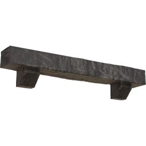 imageEkena Millwork 8quot H x 8quot D x 36quot W Riverwood Faux Wood Fireplace Mantel Kit w Ashford Corbels Premium Hickory