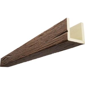 imageEkena Millwork BMHH3C0080X080X096ZD 3Sided U Hand Hewn Endurathane Faux Wood Ceiling Beam 8quotW x 8quotH x 8L Premium Aged