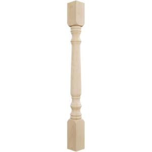 imageEkena Millwork COL05X05X35LERW Legacy Tapered Cabinet Column Top Block 6quot Bottom Block 7quot 5quotW x 5quotD x 35 12quotH RubberwoodAlder