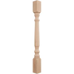 imageEkena Millwork COL05X05X35LERW Legacy Tapered Cabinet Column Top Block 6quot Bottom Block 7quot 5quotW x 5quotD x 35 12quotH RubberwoodCherry