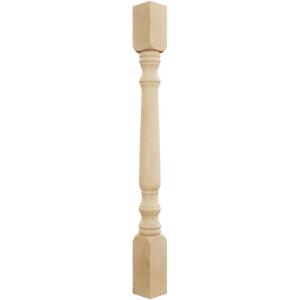 imageEkena Millwork COL05X05X35LERW Legacy Tapered Cabinet Column Top Block 6quot Bottom Block 7quot 5quotW x 5quotD x 35 12quotH RubberwoodMaple