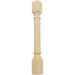 imageEkena Millwork COL05X05X35RIRW Richmond Fluted Cabinet Column Top Block 6quot Bottom Block 7quot 5quotW x 5quotD x 35 12quotH RubberwoodAlder