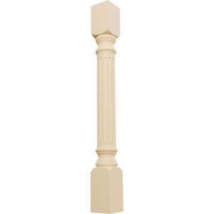 imageEkena Millwork COL05X05X35RIRW Richmond Fluted Cabinet Column Top Block 6quot Bottom Block 7quot 5quotW x 5quotD x 35 12quotH RubberwoodMaple