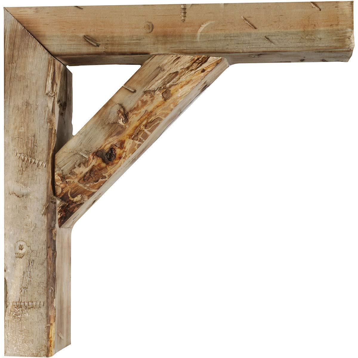 imageEkena Millwork BKTB03X08X08TRUFCASE2 Vintage Farmhouse Bracket Barnwood Decor Collection 3 12quotW x 8quotD x 8quotH Natural Barnwood 2 Pack