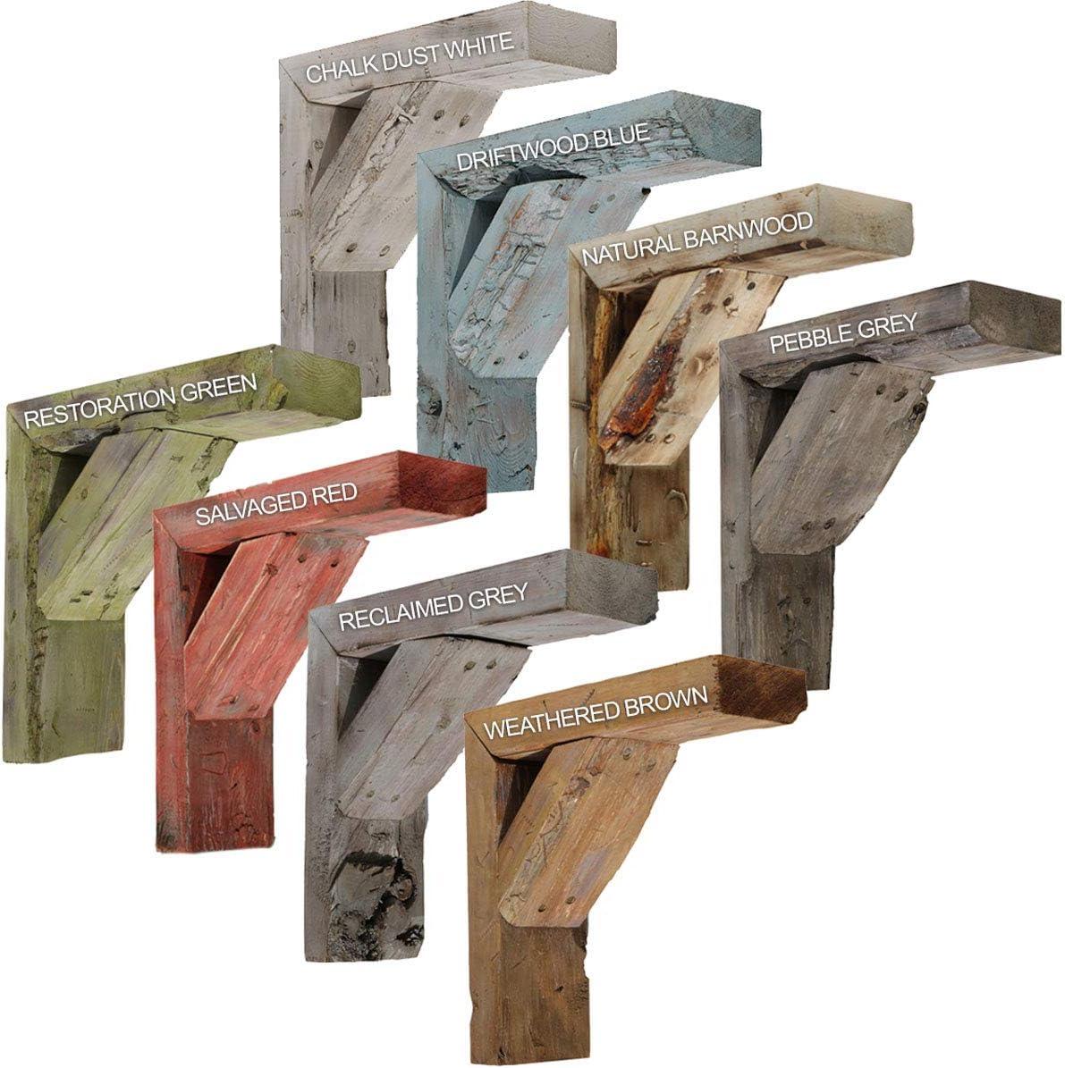 imageEkena Millwork BKTB03X08X08TRWHCASE2 Vintage Farmhouse Bracket Barnwood Decor Collection 3 12quotW x 8quotD x 8quotH Chalk Dust White 2 Pack