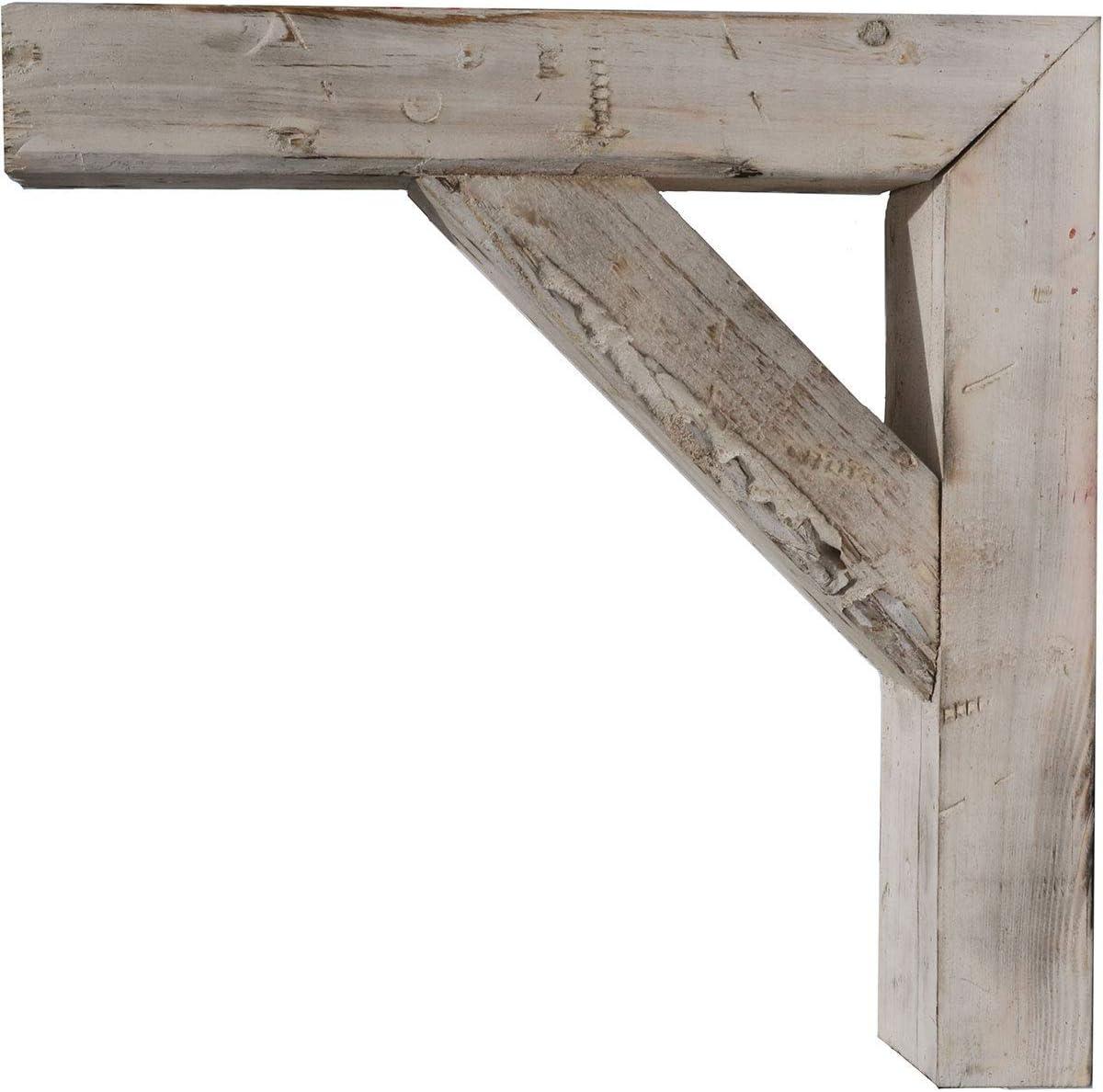 imageEkena Millwork BKTB03X08X08TRWHCASE2 Vintage Farmhouse Bracket Barnwood Decor Collection 3 12quotW x 8quotD x 8quotH Chalk Dust White 2 Pack