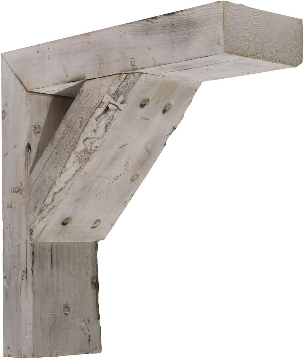 imageEkena Millwork BKTB03X08X08TRWHCASE2 Vintage Farmhouse Bracket Barnwood Decor Collection 3 12quotW x 8quotD x 8quotH Chalk Dust White 2 Pack