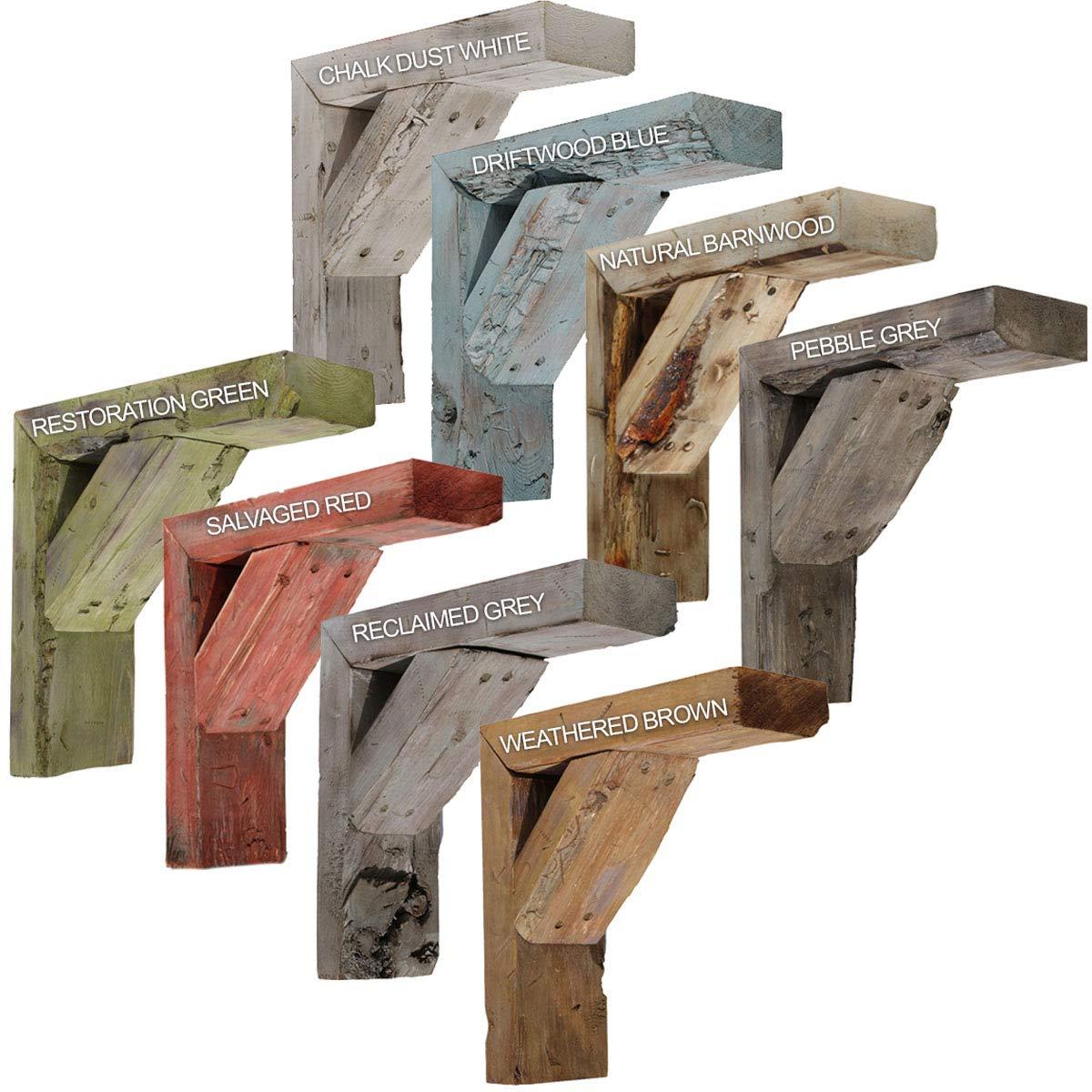 imageEkena Millwork BKTB03X08X10TRGYCASE2 Vintage Farmhouse Bracket Barnwood Decor Collection 3 12quotW x 8quotD x 10quotH Reclaimed Grey 2 Pack