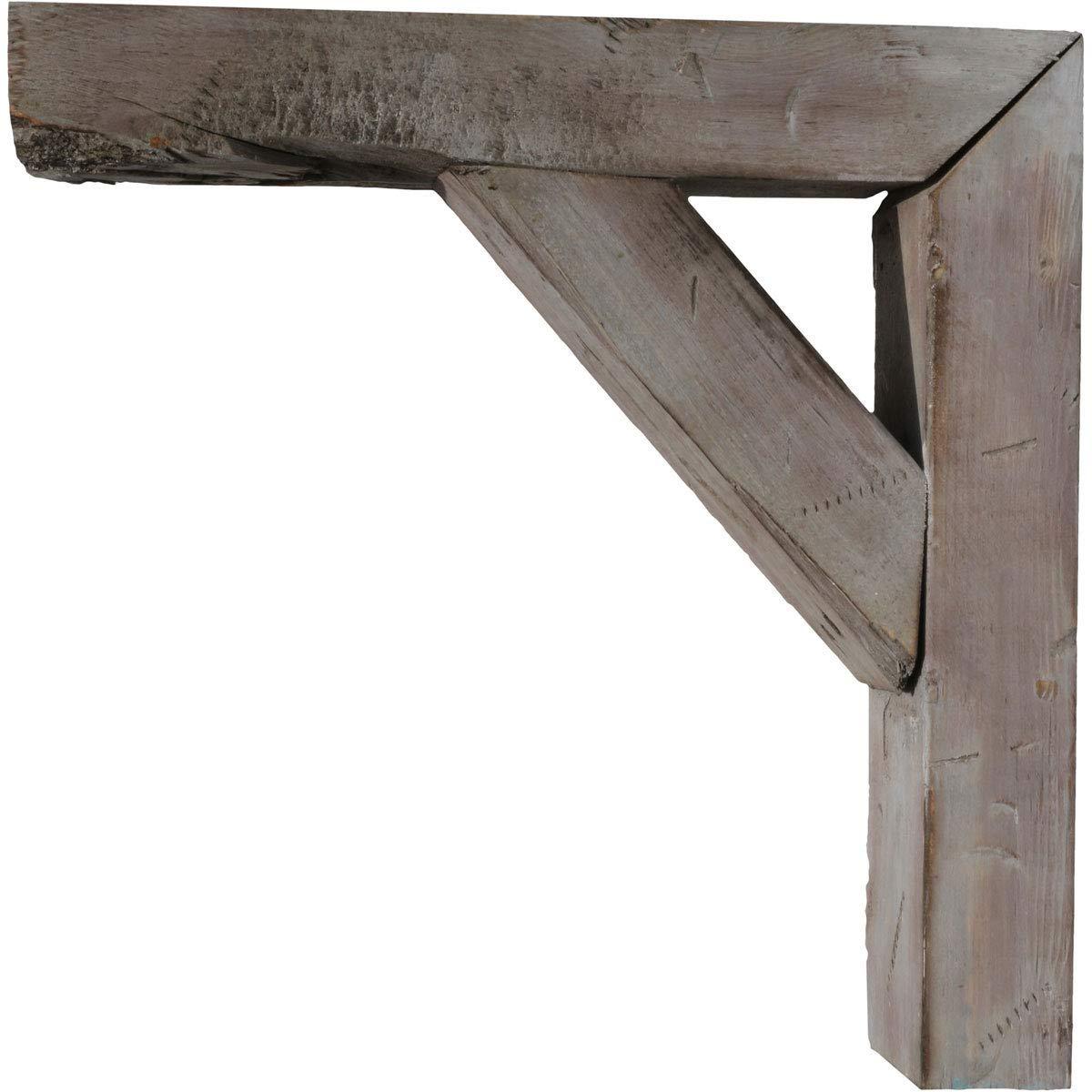 imageEkena Millwork BKTB03X08X10TRGYCASE2 Vintage Farmhouse Bracket Barnwood Decor Collection 3 12quotW x 8quotD x 10quotH Reclaimed Grey 2 Pack
