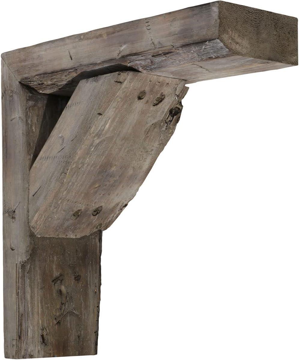imageEkena Millwork BKTB03X08X10TRPGCASE2 Vintage Farmhouse Bracket Barnwood Decor Collection 3 12quotW x 8quotD x 10quotH Pebble Grey 2 Pack