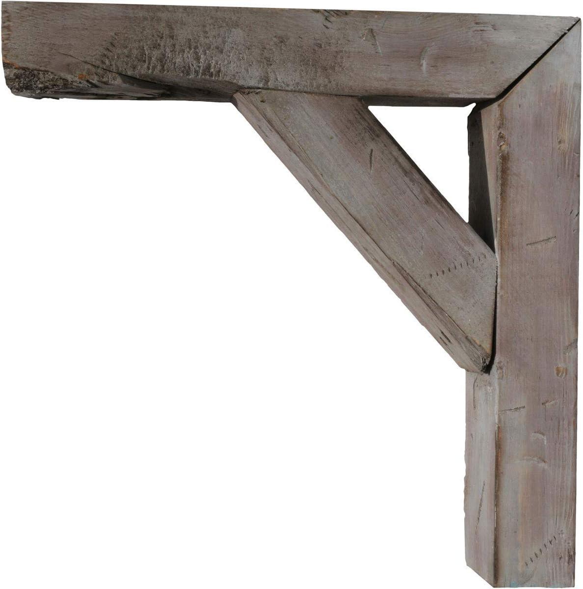 imageEkena Millwork BKTB03X08X10TRPGCASE2 Vintage Farmhouse Bracket Barnwood Decor Collection 3 12quotW x 8quotD x 10quotH Pebble Grey 2 Pack