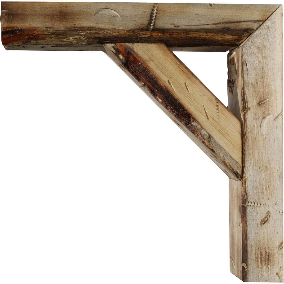 imageEkena Millwork BKTB03X08X10TRUFCASE2 Vintage Farmhouse Bracket Barnwood Decor Collection 3 12quotW x 8quotD x 10quotH Natural Barnwood 2 Pack