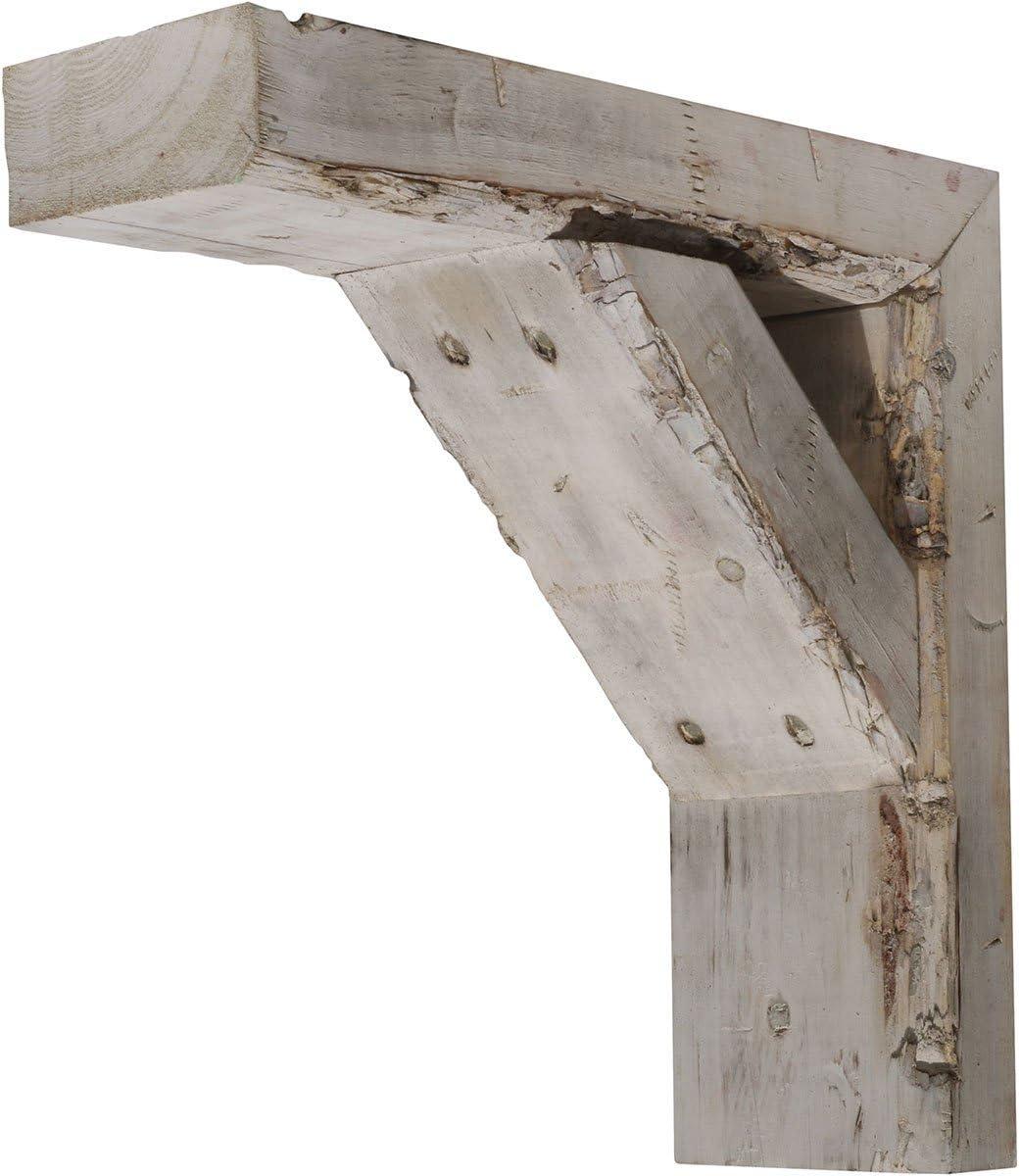 imageEkena Millwork BKTB03X08X10TRWHCASE2 Vintage Farmhouse Bracket Barnwood Decor Collection 3 12quotW x 8quotD x 10quotH Chalk Dust White 2 Pack