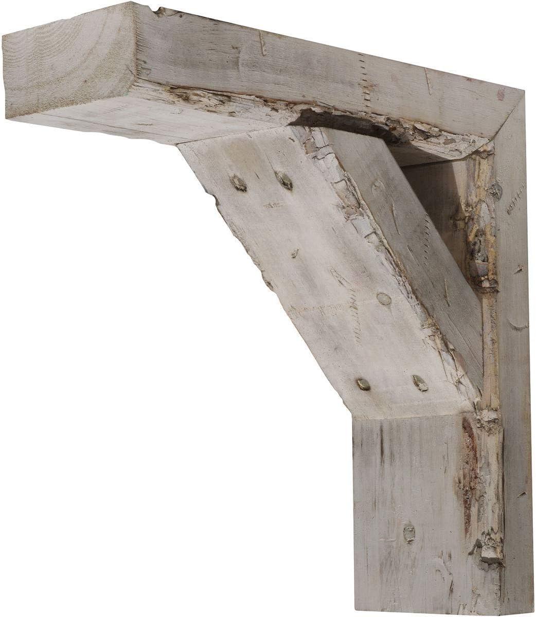 imageEkena Millwork BKTB03X08X10TRWHCASE2 Vintage Farmhouse Bracket Barnwood Decor Collection 3 12quotW x 8quotD x 10quotH Chalk Dust White 2 Pack