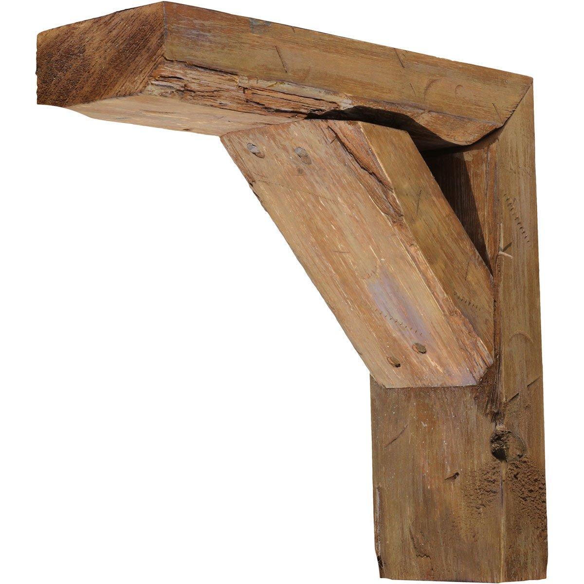 imageEkena Millwork BKTB03X10X10TRBRCASE2 Vintage Farmhouse Bracket Barnwood Decor Collection 3 12quotW x 10quotD x 10quotH Weathered Brown 2 Pack