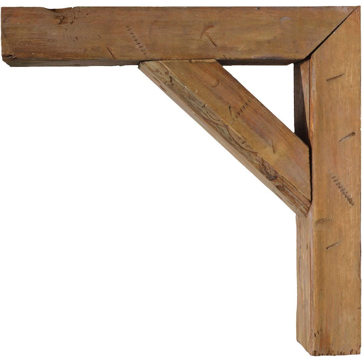 imageEkena Millwork BKTB03X10X10TRBRCASE2 Vintage Farmhouse Bracket Barnwood Decor Collection 3 12quotW x 10quotD x 10quotH Weathered Brown 2 Pack