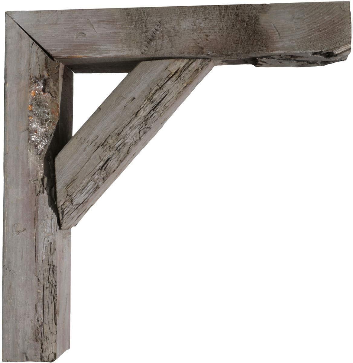 imageEkena Millwork BKTB03X10X10TRGYCASE2 Vintage Farmhouse Bracket Barnwood Decor Collection 3 12quotW x 10quotD x 10quotH Reclaimed Grey 2 Pack