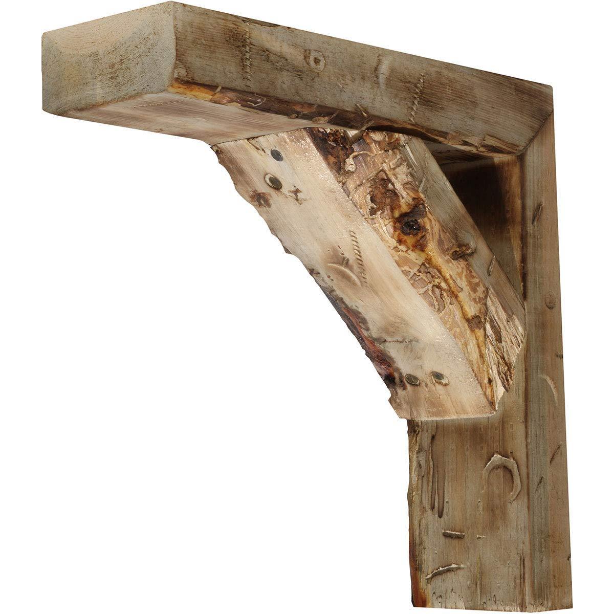 imageEkena Millwork BKTB03X12X12TRUFCASE2 Vintage Farmhouse Bracket Barnwood Decor Collection 3 12quotW x 12quotD x 12quotH Natural Barnwood 2 Pack