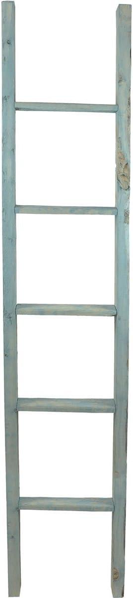 imageEkena Millwork DECR019X072X04LDRBR Vintage Farmhouse 5 Rung Ladder Barnwood Decor Collection 19quotW x 72quotH x 3 12quotD Weathered BrownDriftwood Blue