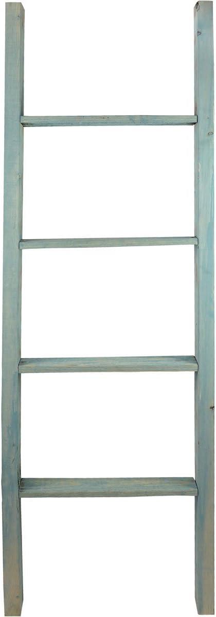 imageEkena Millwork DECR019X072X04LDRBR Vintage Farmhouse 5 Rung Ladder Barnwood Decor Collection 19quotW x 72quotH x 3 12quotD Weathered BrownDriftwood Blue