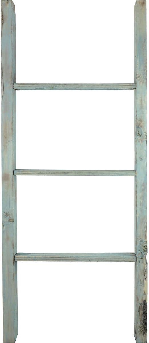 imageEkena Millwork DECR019X072X04LDRBR Vintage Farmhouse 5 Rung Ladder Barnwood Decor Collection 19quotW x 72quotH x 3 12quotD Weathered BrownDriftwood Blue