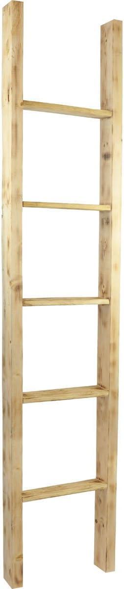 imageEkena Millwork DECR019X072X04LDRBR Vintage Farmhouse 5 Rung Ladder Barnwood Decor Collection 19quotW x 72quotH x 3 12quotD Weathered BrownNatural Barnwood